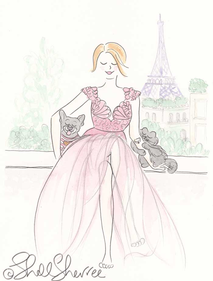 Fashion & Fluffballs Paris Illustration : The Girl With the Gold Koala Tattoo