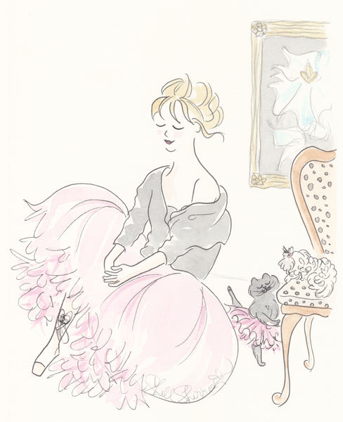 Pink Tutu Ballet Party with Furry Friends wall art by Shell Sherree