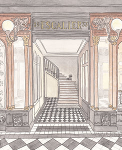 paris decor staircase in Galerie Vero-Dodat illustration Shell Sherree