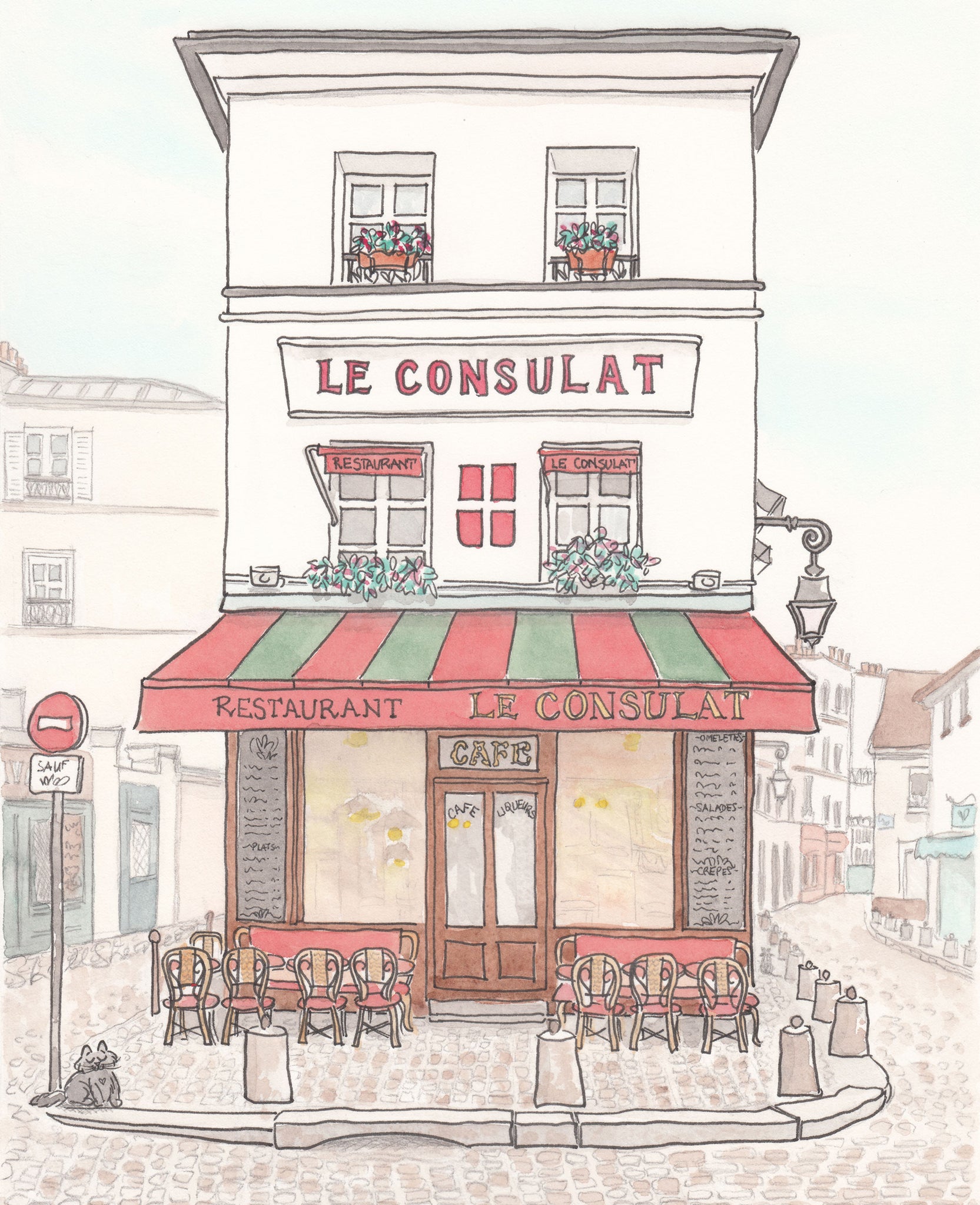 french wall art le consulat cafe paris by shell sherree