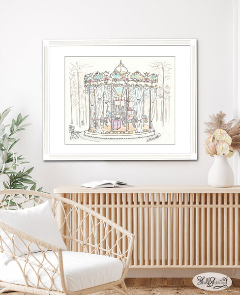 french carousel wall art paris tuileries by shell sherree