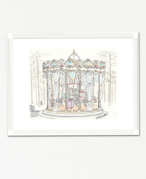french carousel wall art paris tuileries gardens by shell sherree