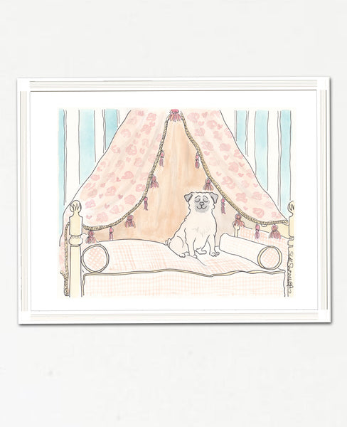 sweet pug dog art print for nursery by shell sherree