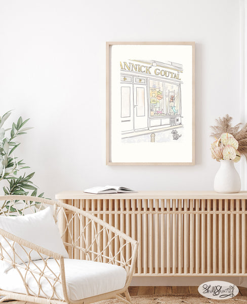 annick goutal shop french illustration print by shell sherree