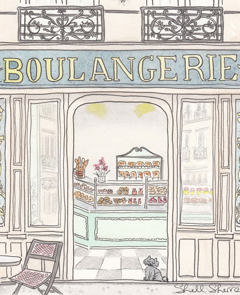 french boulangerie fine art print by shell sherree