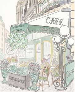 paris cafe print - cafe de l'epoque french wall art shellsherree