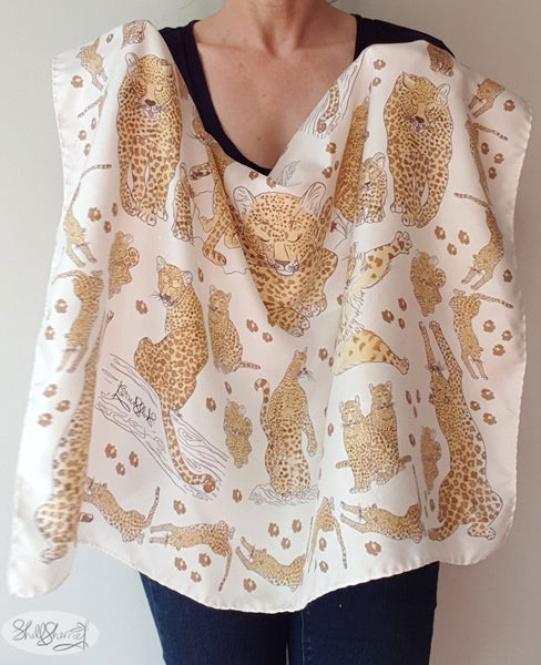 silk scarf leopard print by shell sherree