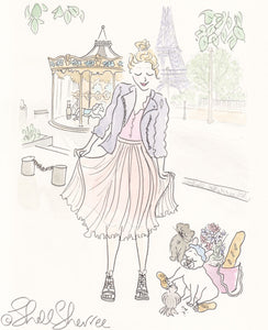 paris carousel fashion fluffballs frenchie and cat by shell sherree