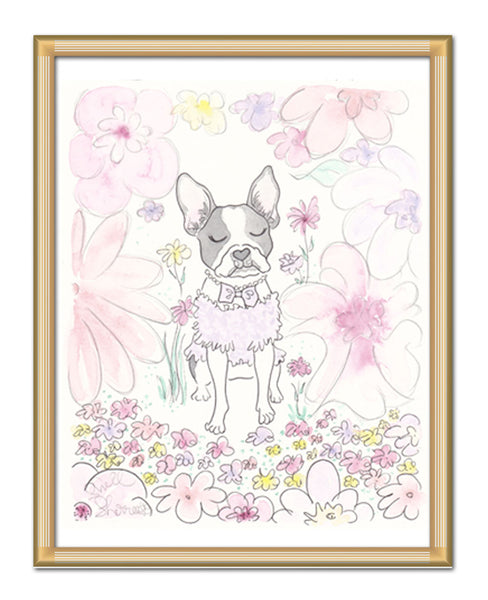 boston terrier art print by shell sherree