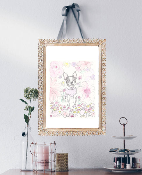 boston terrier art print by shell sherree